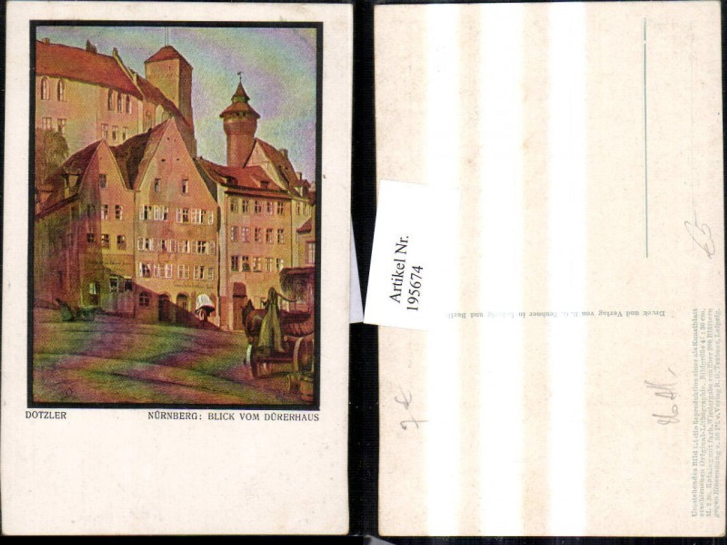 195674,Künstler AK Dotzler Nürnberg Blick v. Dürerhaus