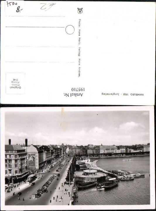 195710,Hamburg Teilansicht 1950 Jungfernstieg Landungsplatz