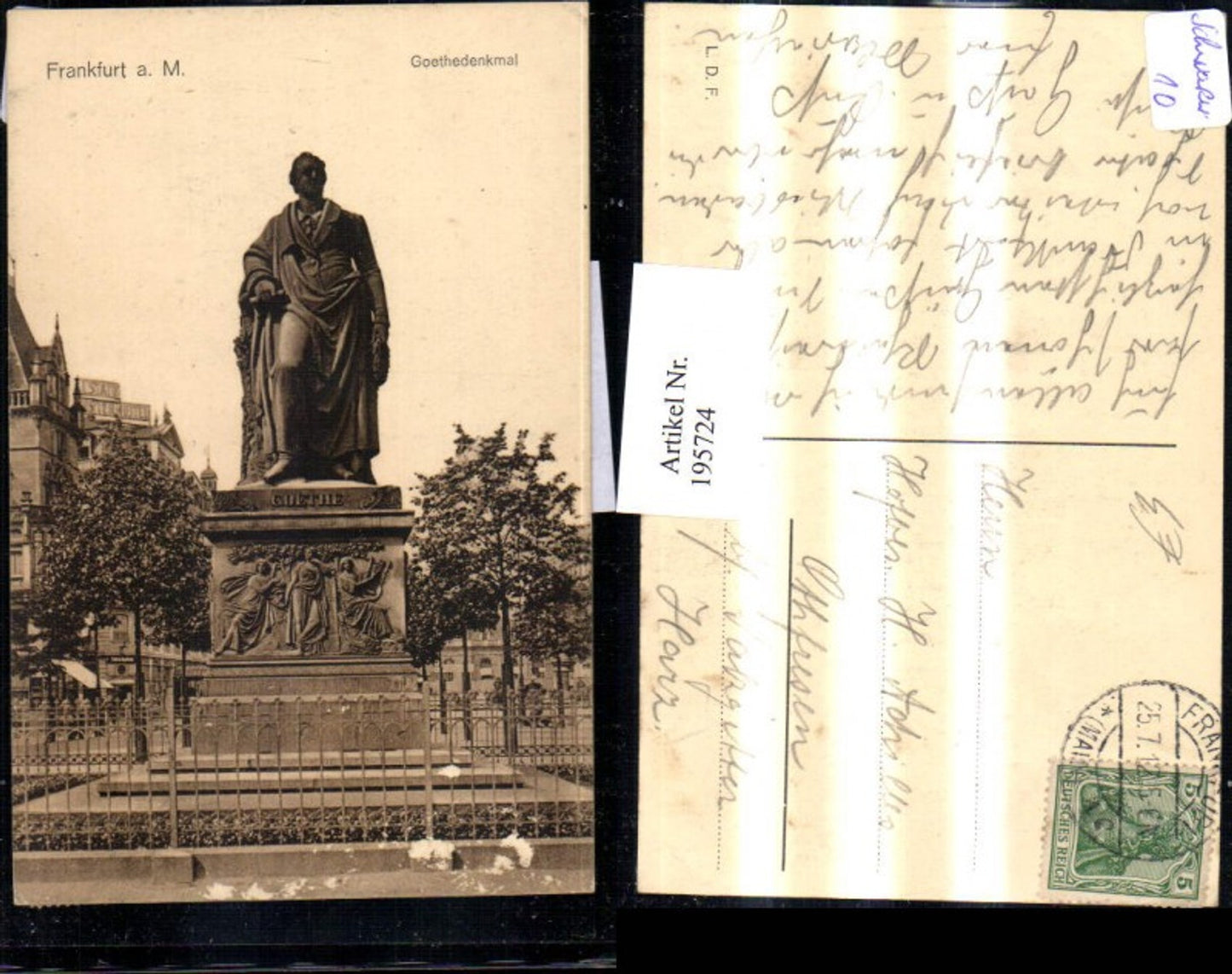 195724,Frankfurt a. Main Goethedenkmal Denkmal