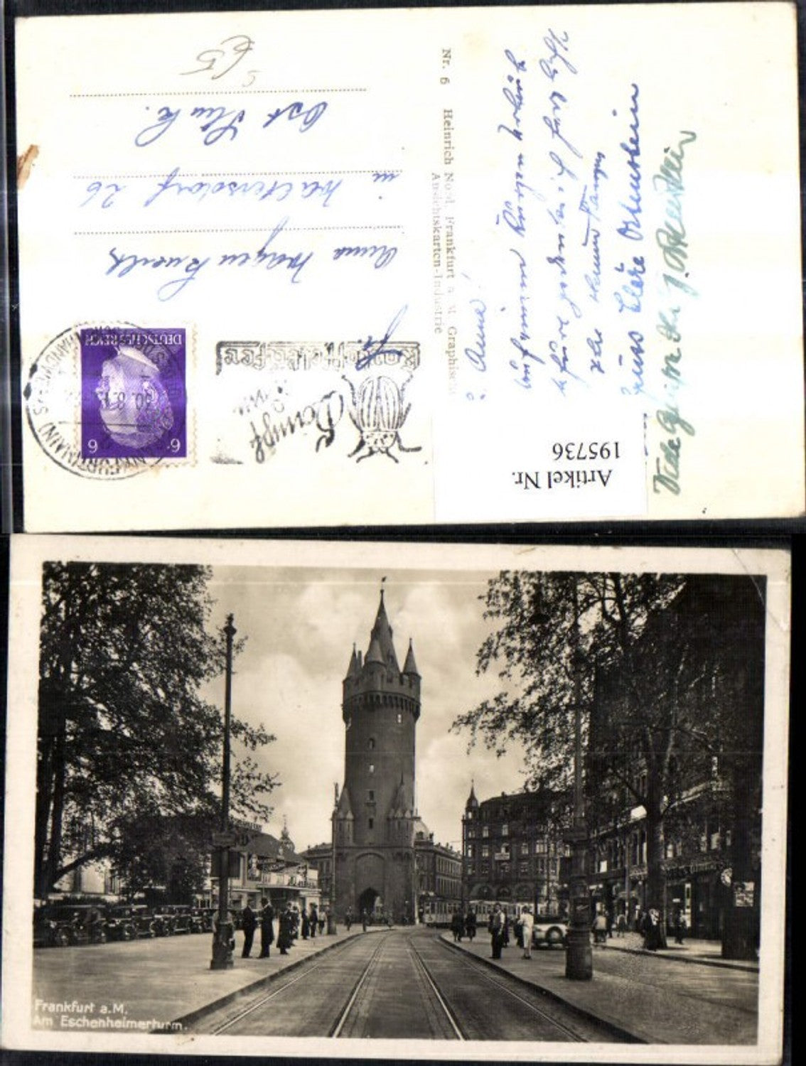 195736,Frankfurt am Main Am Eschenheimerturm Straßenansicht Turm Stempel Kampf Kartoffelkäfer