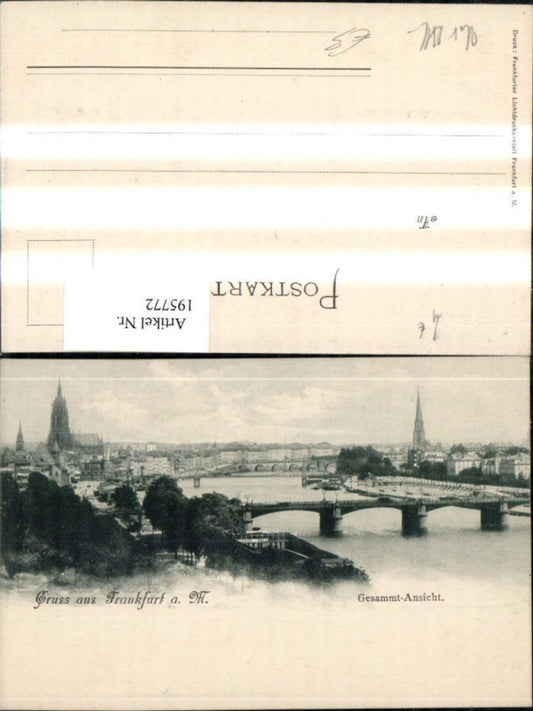 195772,Gruß aus Frankfurt a. Main Totale Brücke