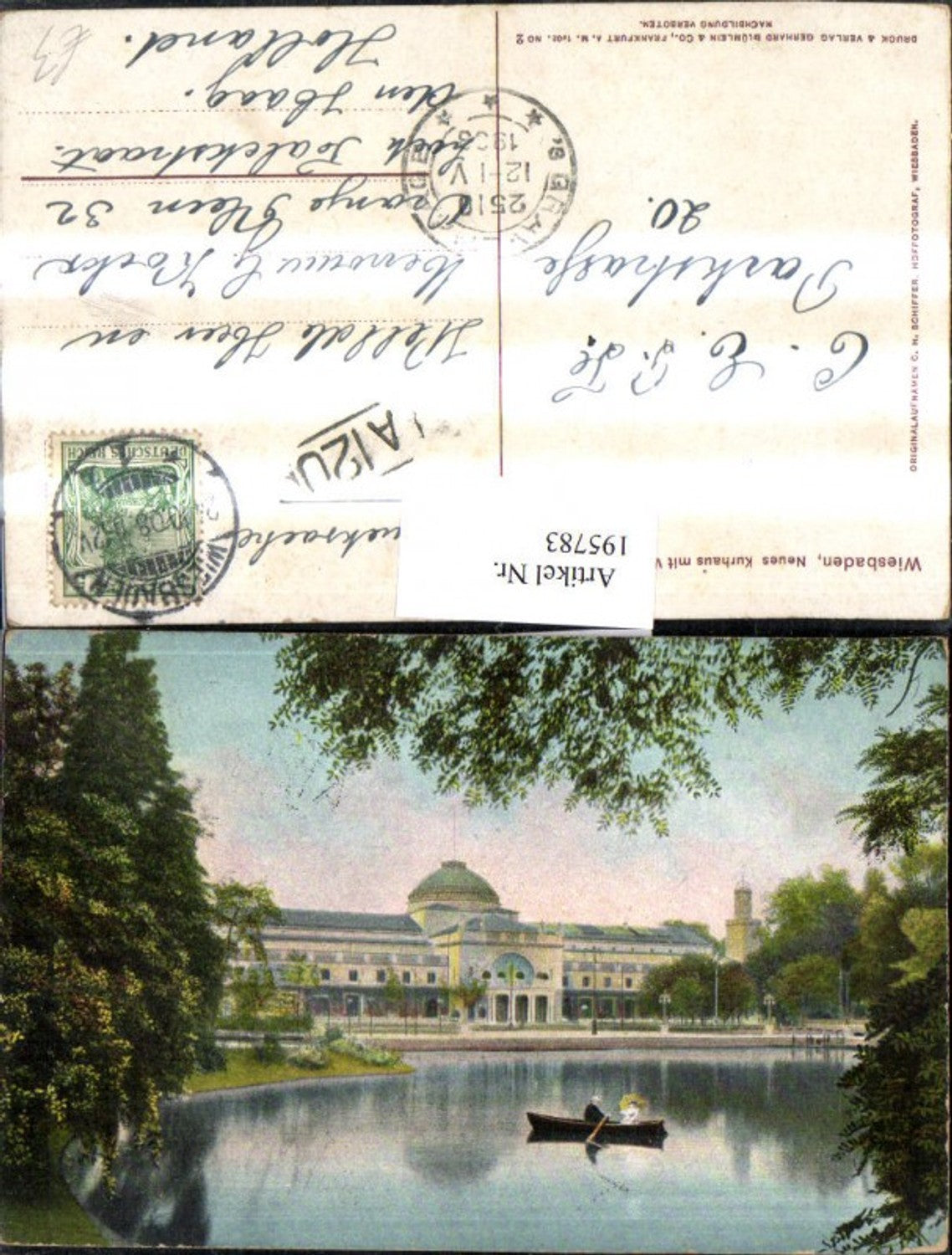 195783,Wiesbaden Neues Kurhaus m. Weiher-Terrasse Partie