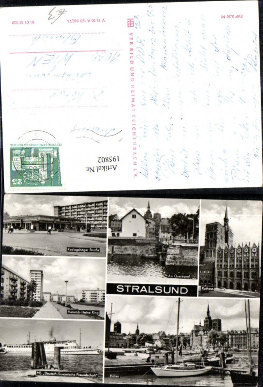 195802,Stralsund Mehrbild Ak Schiffe Dampfer Rathaus Hafen