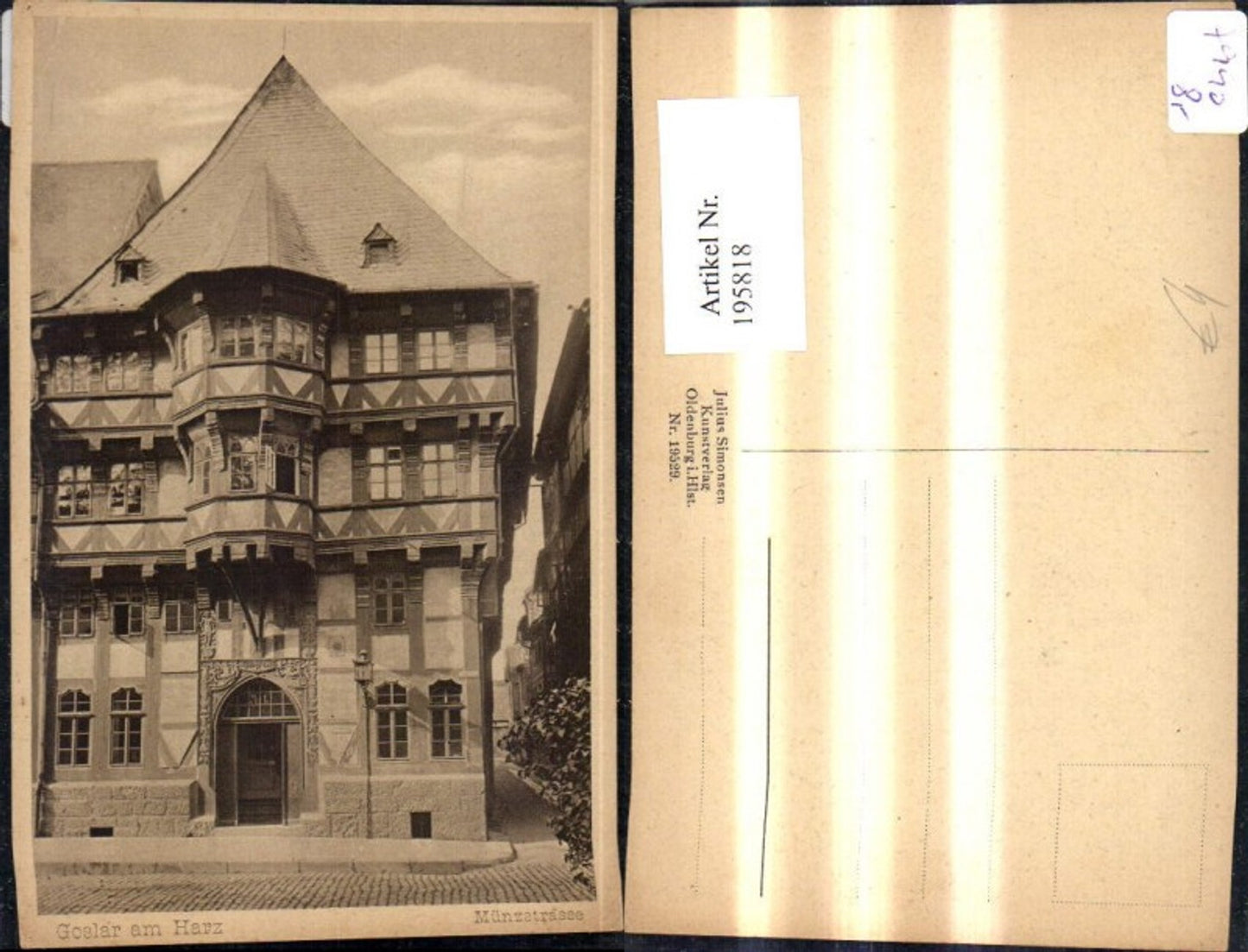 195818,Goslar a. Harz Münzstrasse Gebäude Haus
