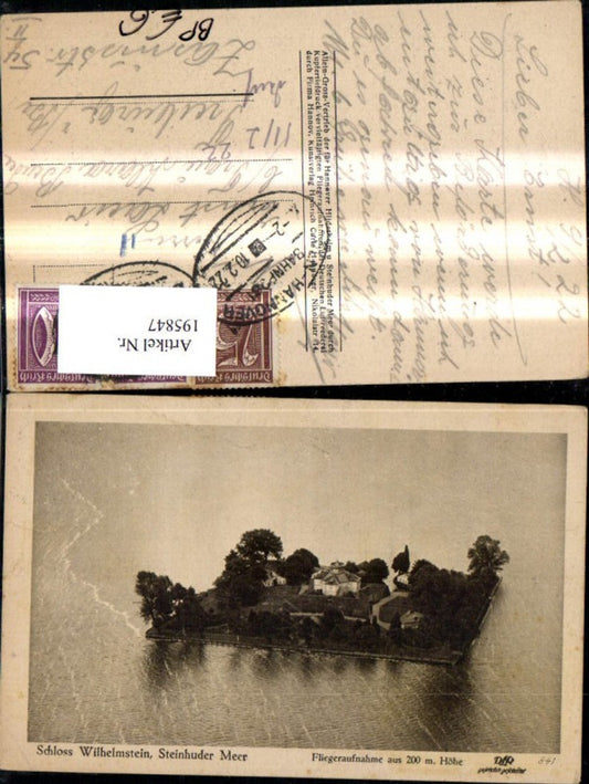 195847,Schloss Wilhelmstein Steinhuder Meer Fliegeraufnahme Bahnpost Zug 2 Köln Hannover