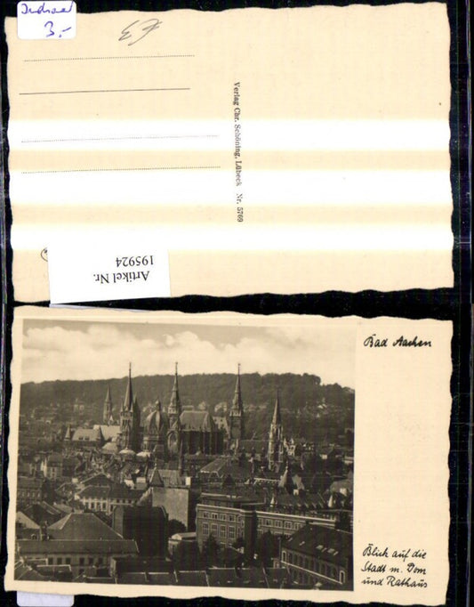 195924,Aachen Bad Aachen Blick a. d. Stadt m. Dom u. Rathaus