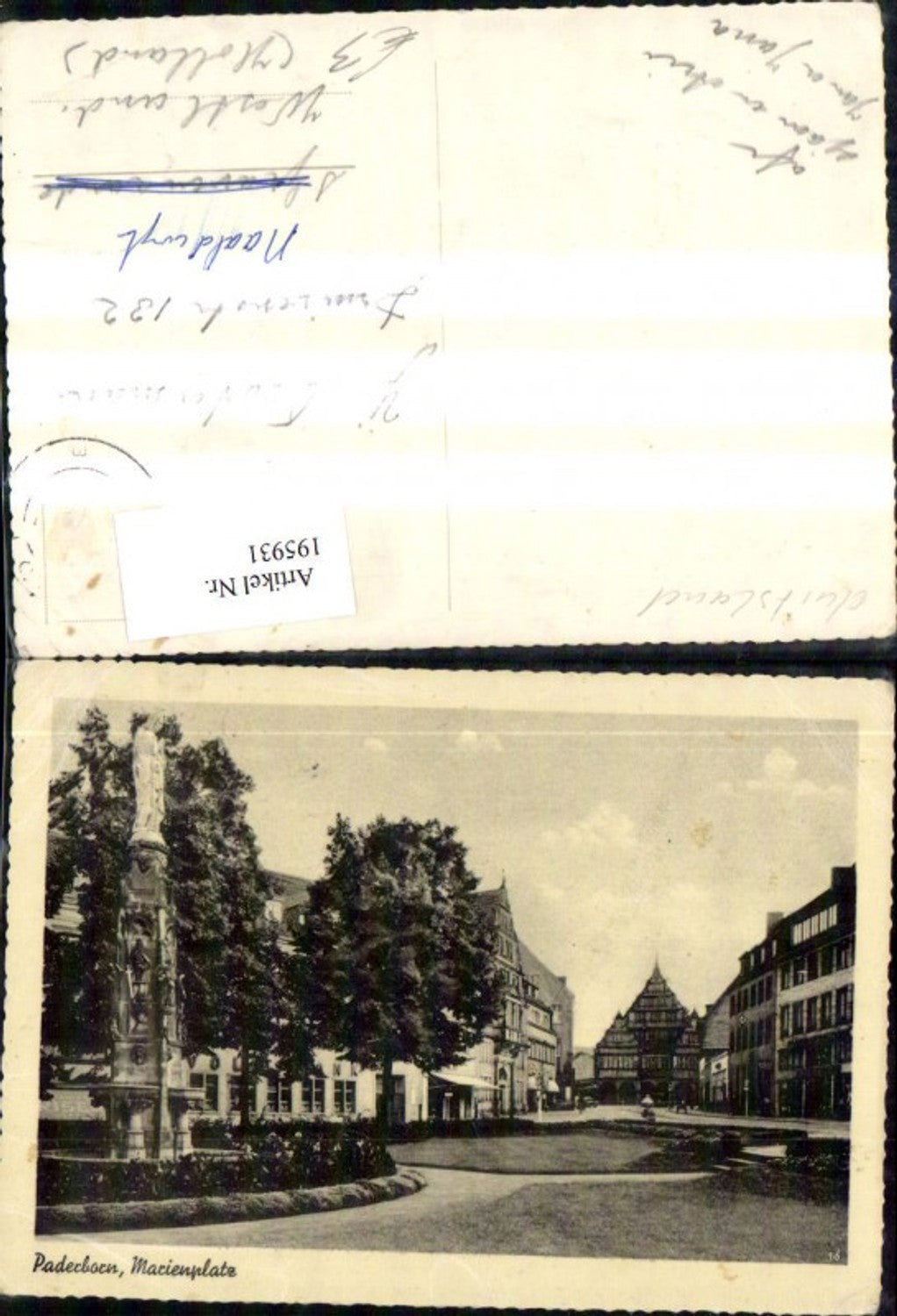 195931,Paderborn Marienplatz Statue Denkmal Brunnen