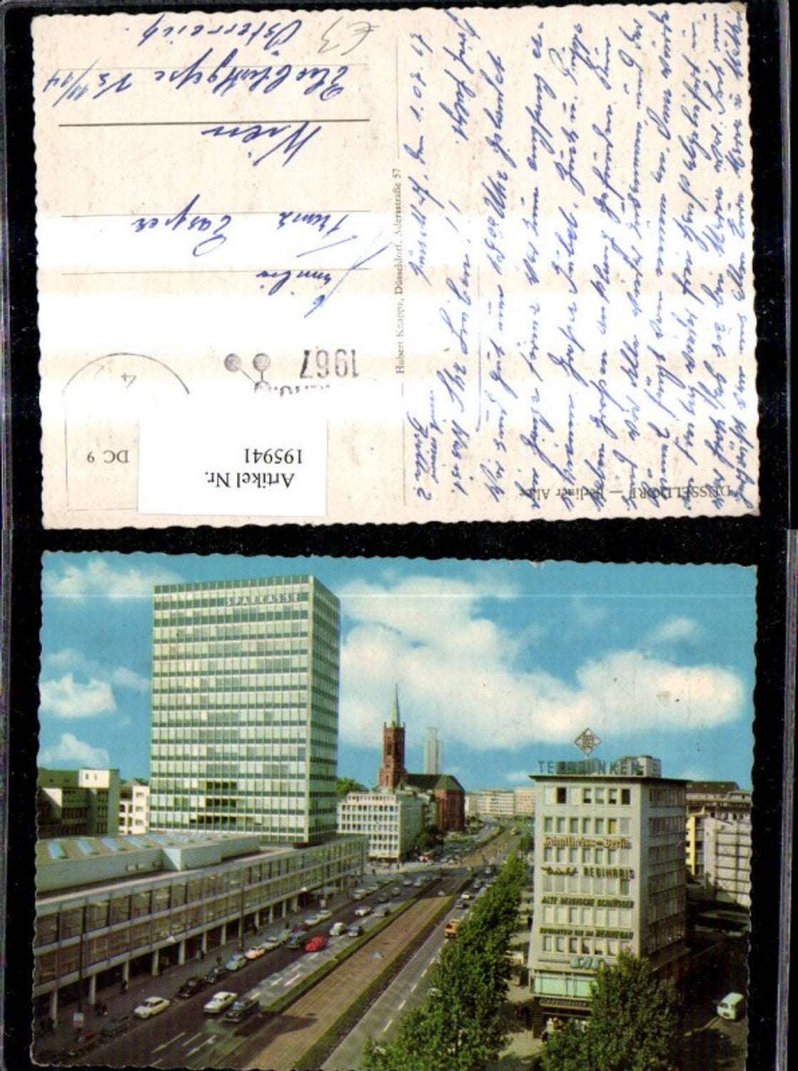195941,Düsseldorf Berliner Allee Ansicht m. Telefunken Gebäude Autos