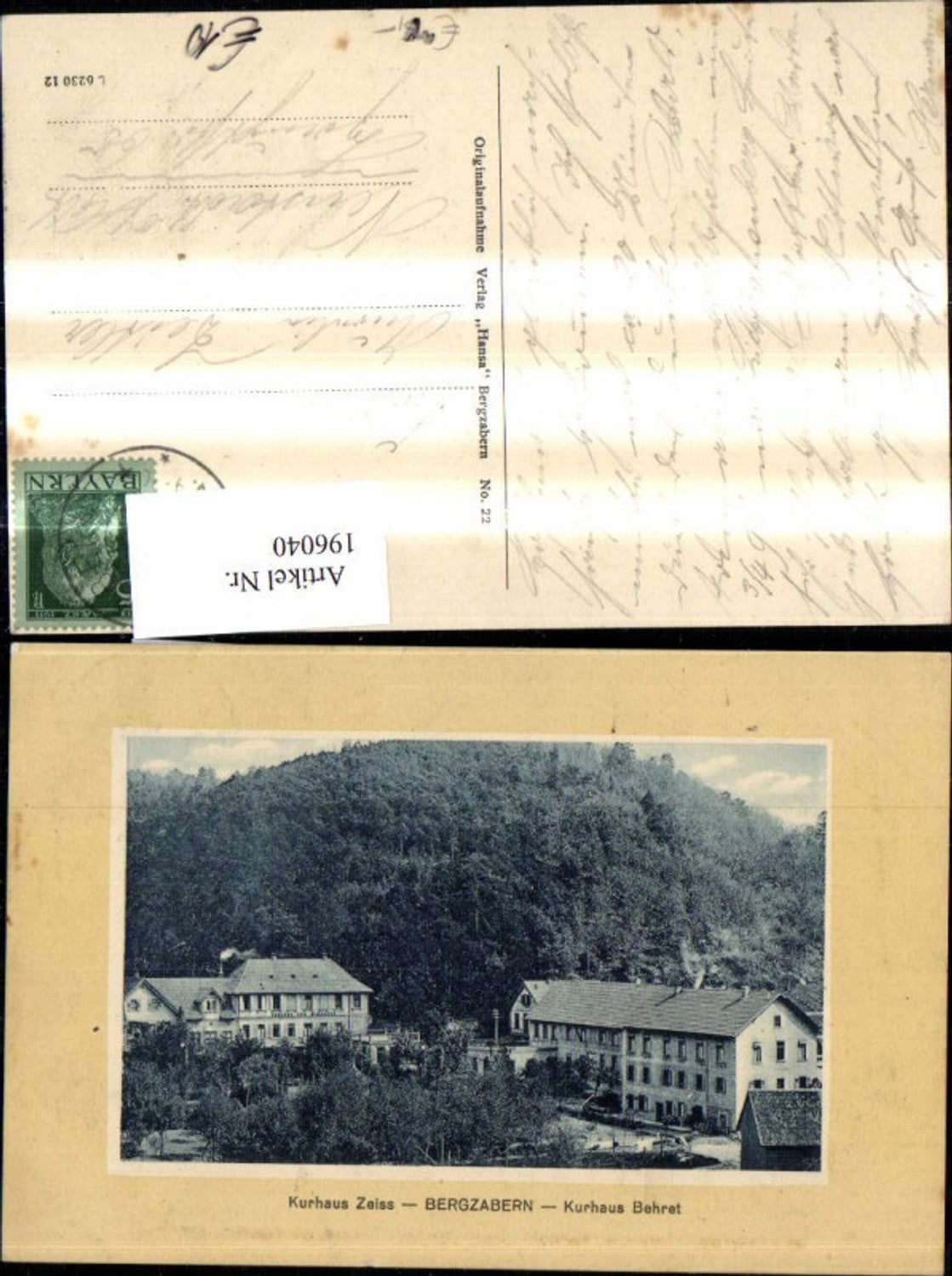 196040,Bergzabern Kurhaus Zeiss u. Behret