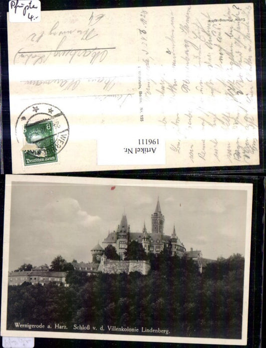 196111,Wernigerode a. Harz Schloss v. d. Villenkolonie Lindenberg