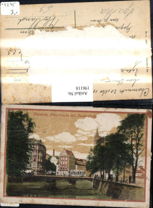 196118,Chemnitz Nikolaibrücke Brücke m. Theaterstraße