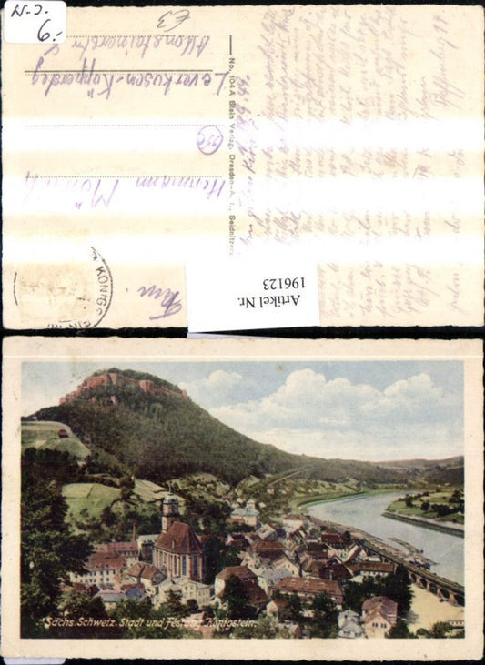 196123,Sächsische Schweiz Stadt u. Festung Königstein Totale Kirche