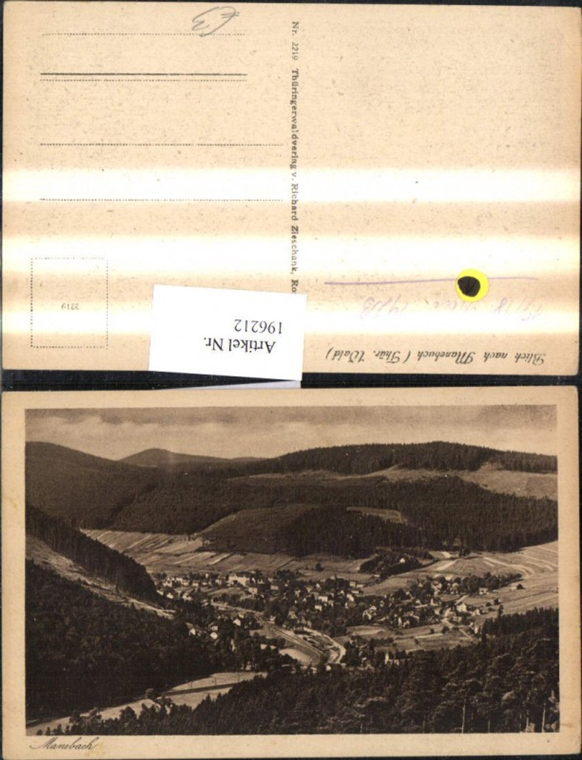 196212,Blick nach Manebach Totale Thüringer Wald