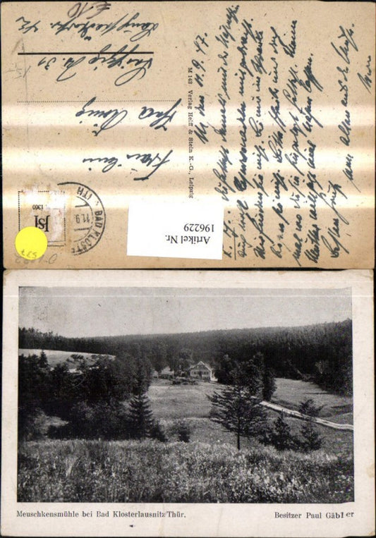 196229, Meuschkensmühle b. Bad Klosterlausnitz b. Thuringia