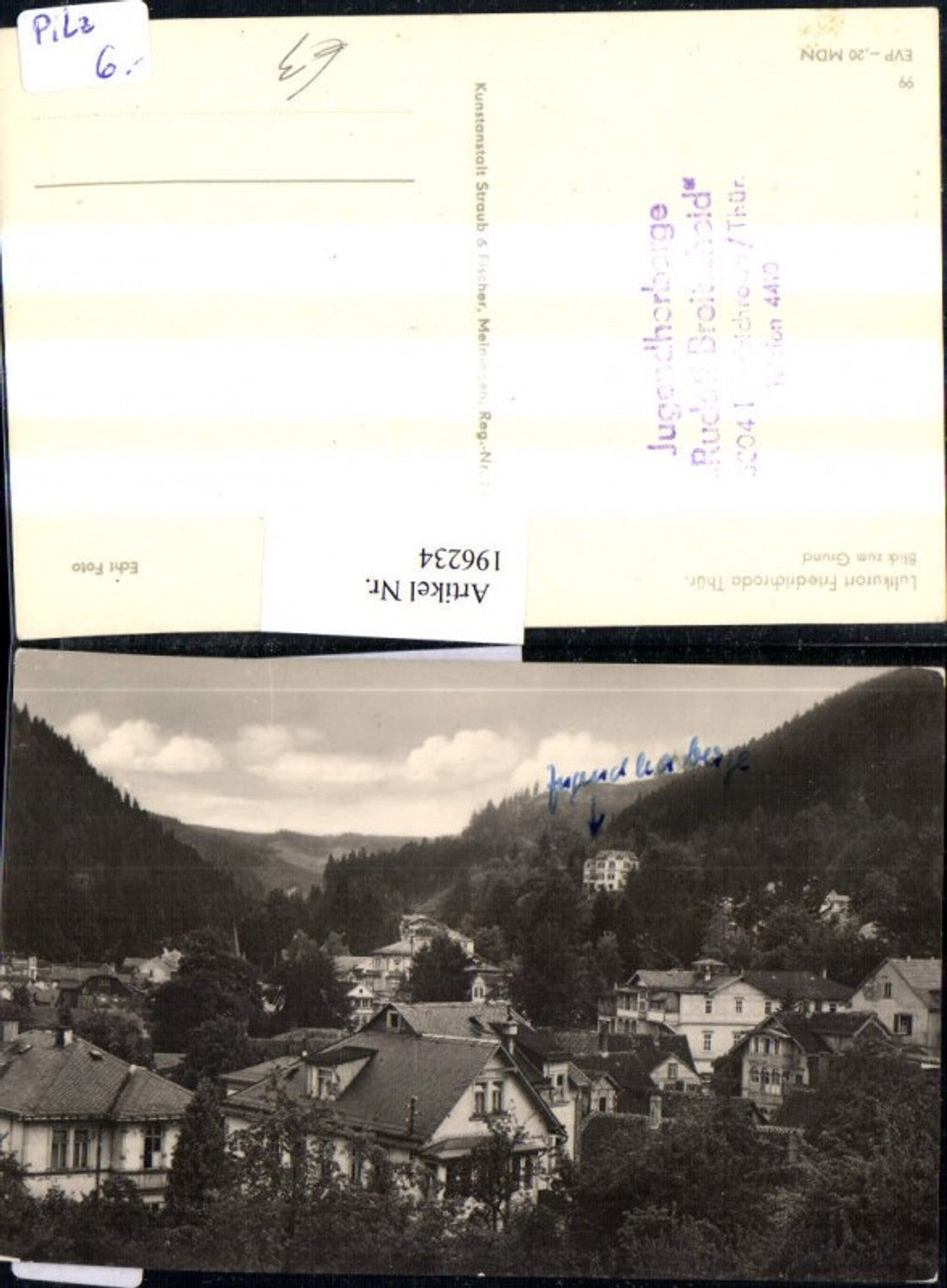 196234,Friedrichroda in Thüringen Blick zum Grund Teilansicht