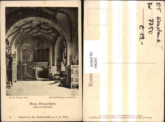 196265,Burg Kreuzenstein b. Leobendorf Saal im Nordtrakt Innenansicht