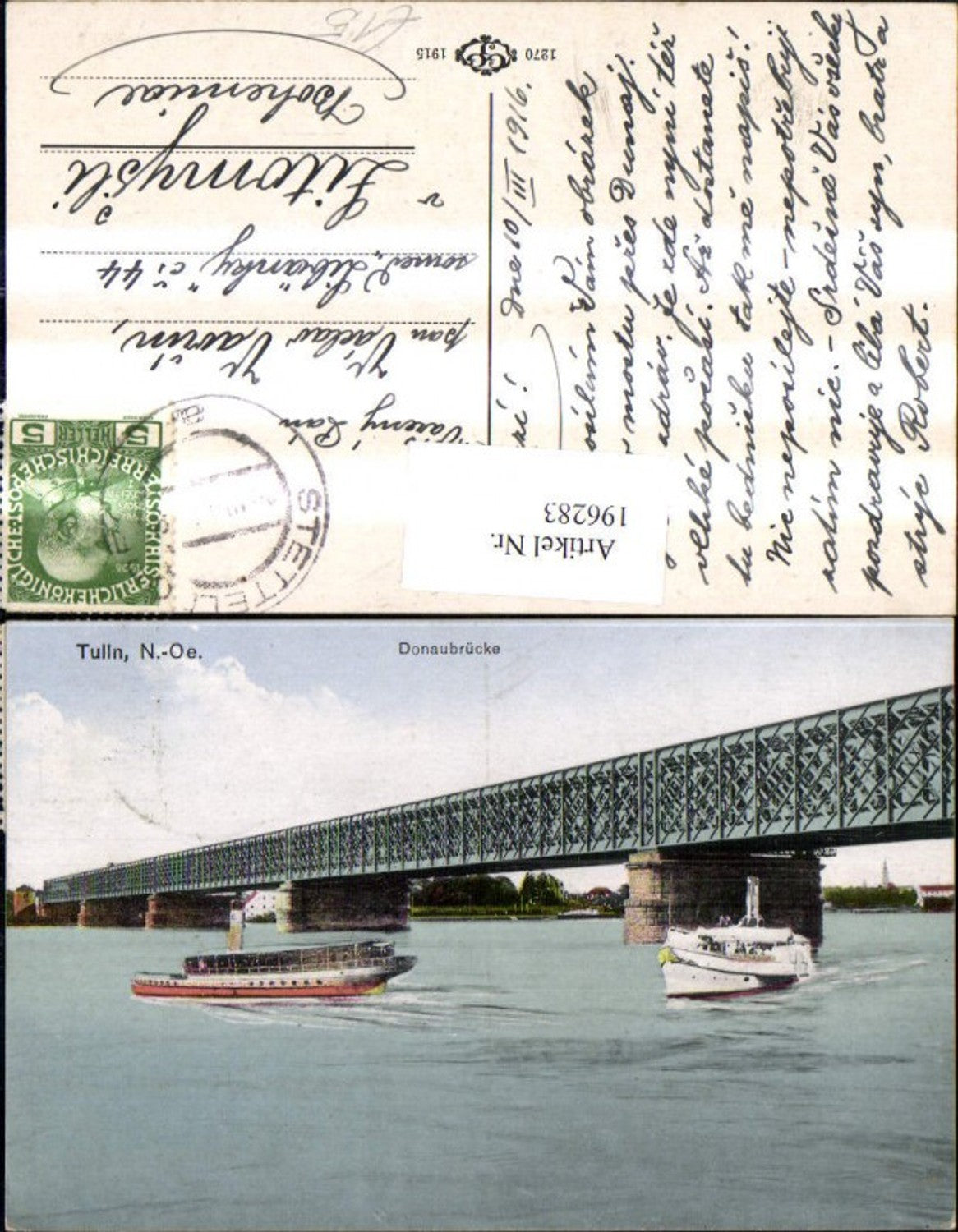 196283,Tulln a. d. Donau Donaubrücke Brücke Dampfer