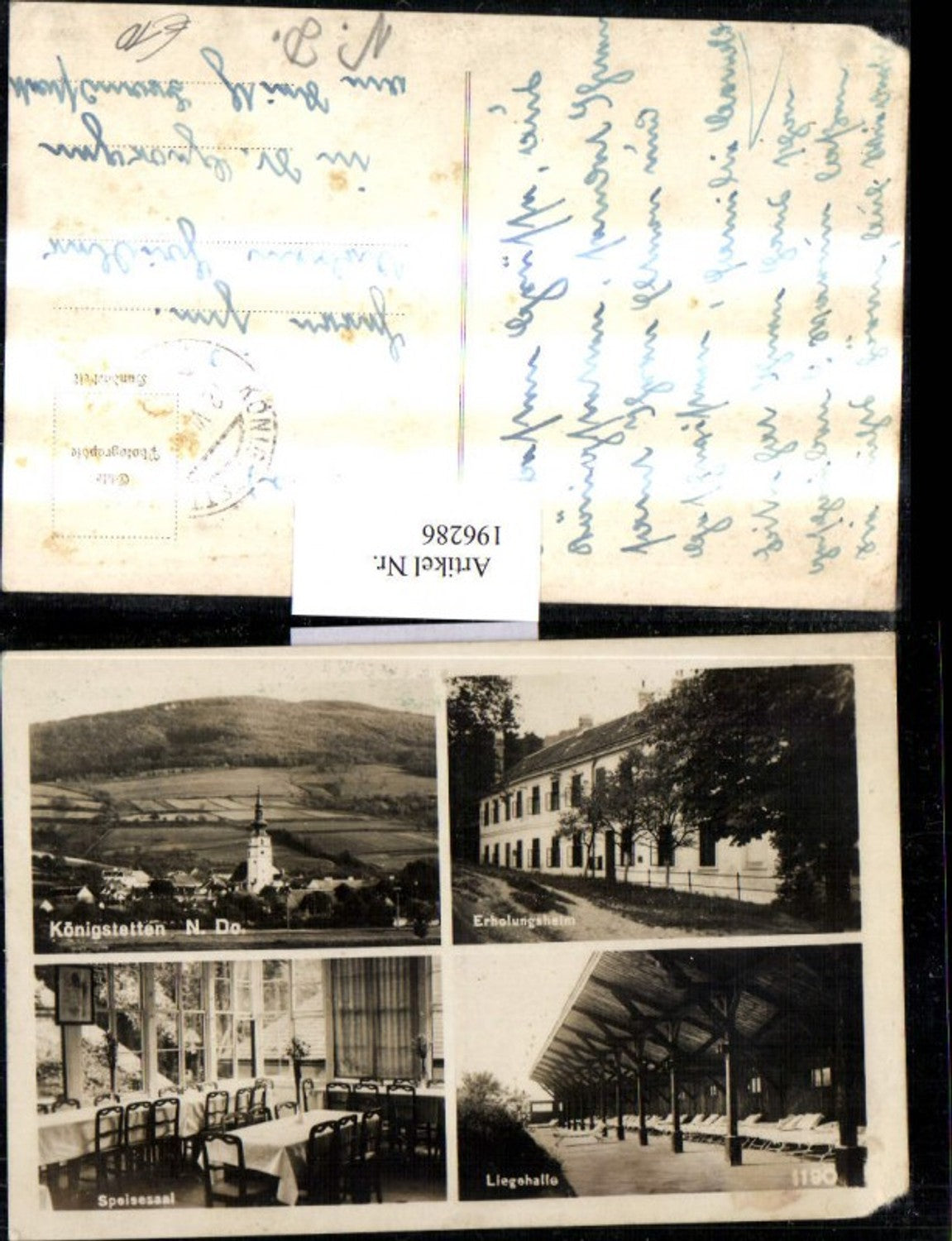 196286,Königstetten Totale Erholungsheim Liegehalle Speisesaal Mehrbildkarte