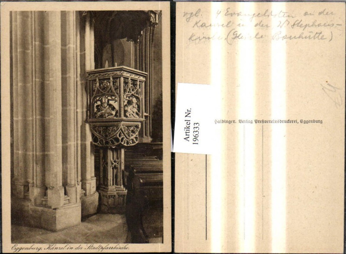 196333,Eggenburg Kanzel i. d. Stadtpfarrkirche Kirche Innenansicht