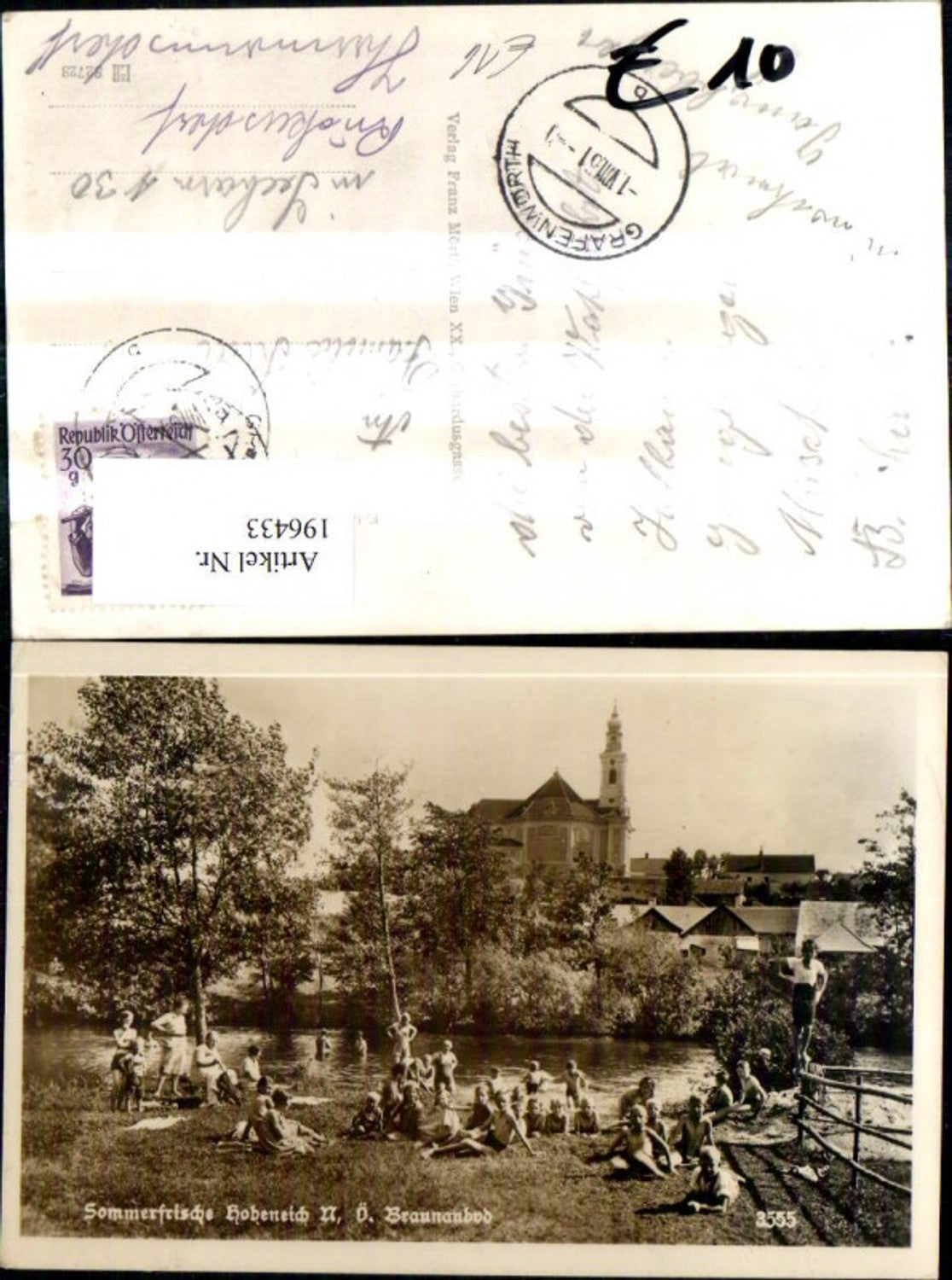 196433,Hoheneich Braunaubad Ansicht m. Kinder