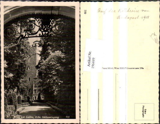 196449,Bruck a. d. Leitha Schlosseingang Schloss