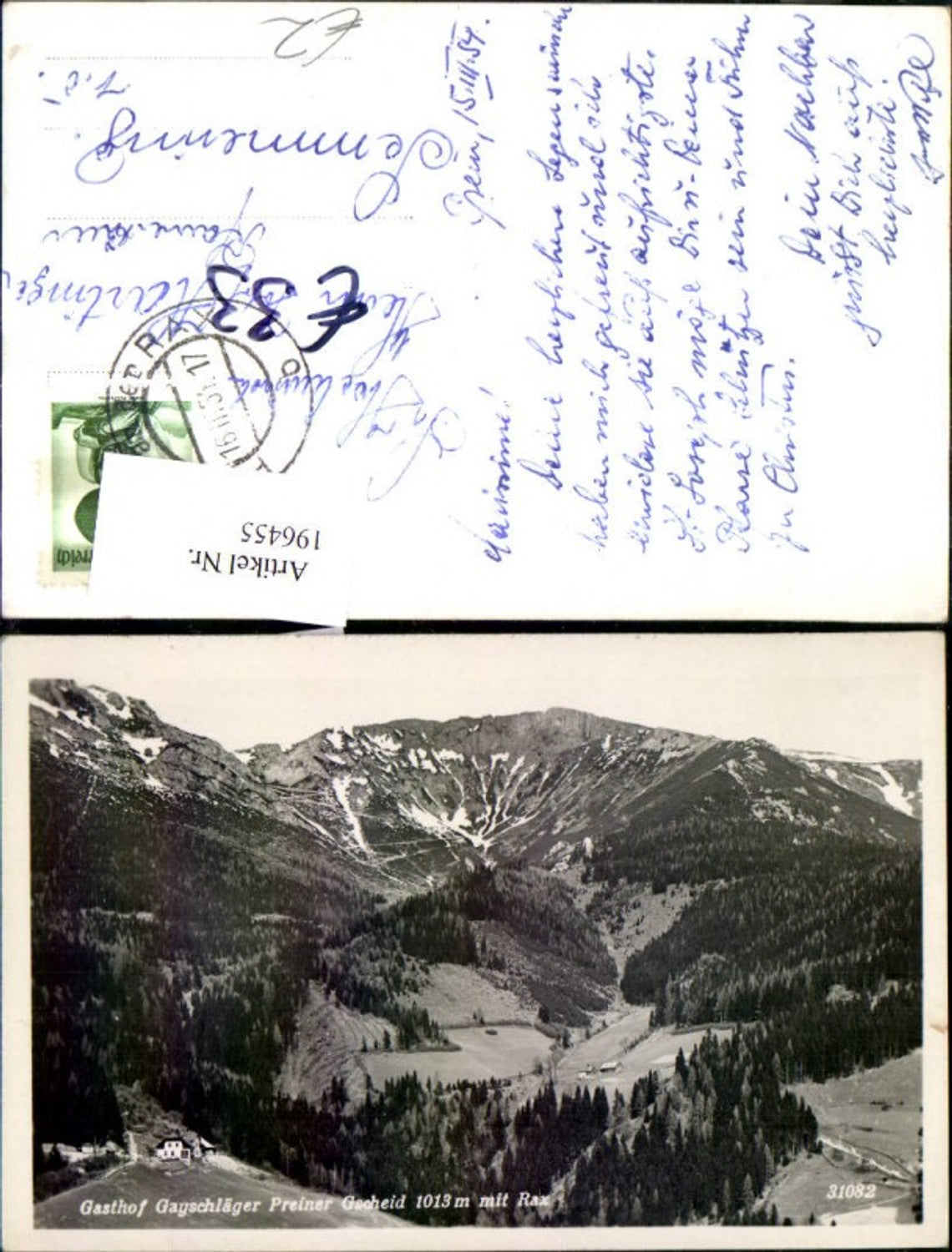 196455,Gasthof Gayschläger Preiner Gscheid m. Rax