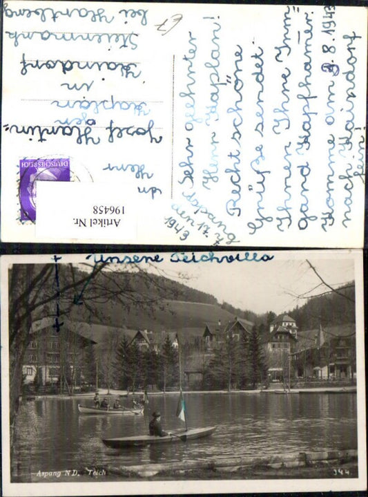 196458,Aspang Teilansicht Teich Boote Ruderboot