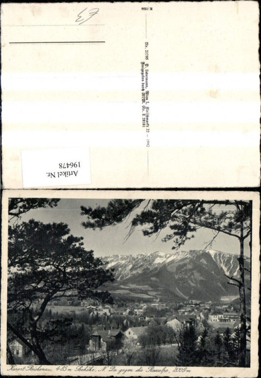 196478,Reichenau Teilansicht geg. d. Raxalpe