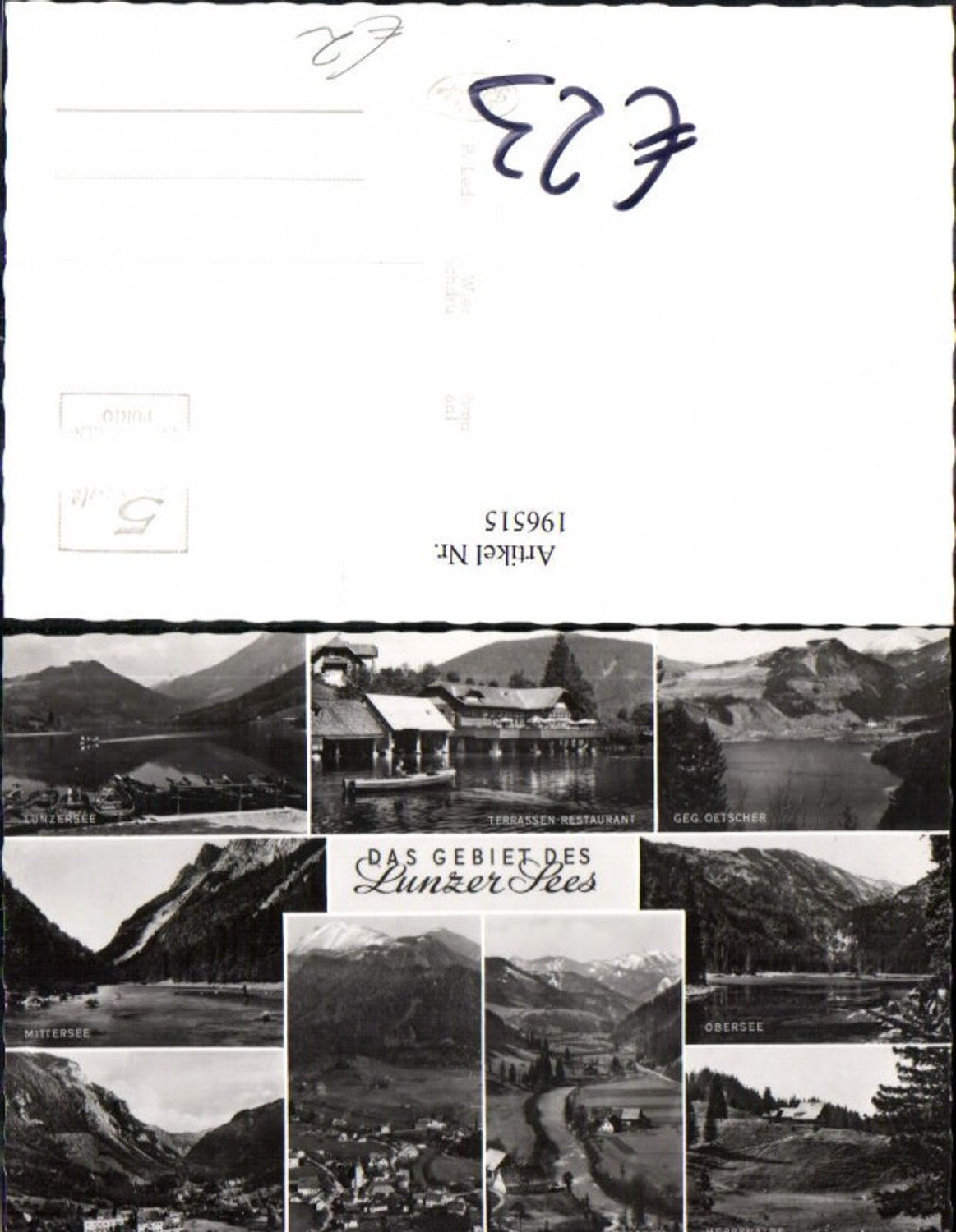 196515,Das Gebiet d. Lunzer Sees Ötscher Obersee Mittersee Schloss Seehof Lunz Totale Kasten Mehrbildkarte