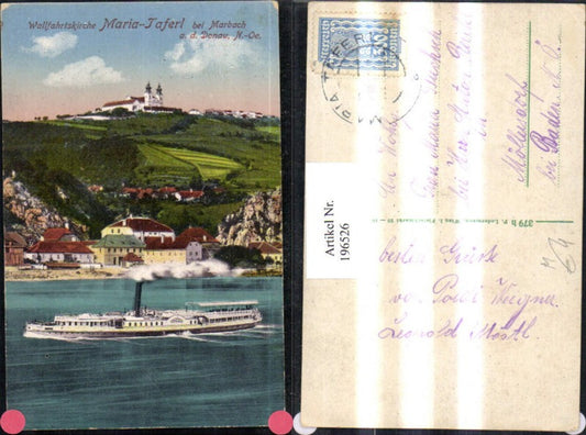 196526,Wallfahrtskirche Kirche Maria Taferl b. marbach a. d. Donau Dampfer