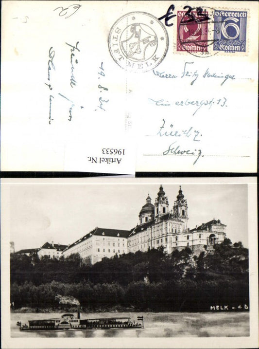 196533,Melk a. d. Donau Stift Stiftskirche Dampfer