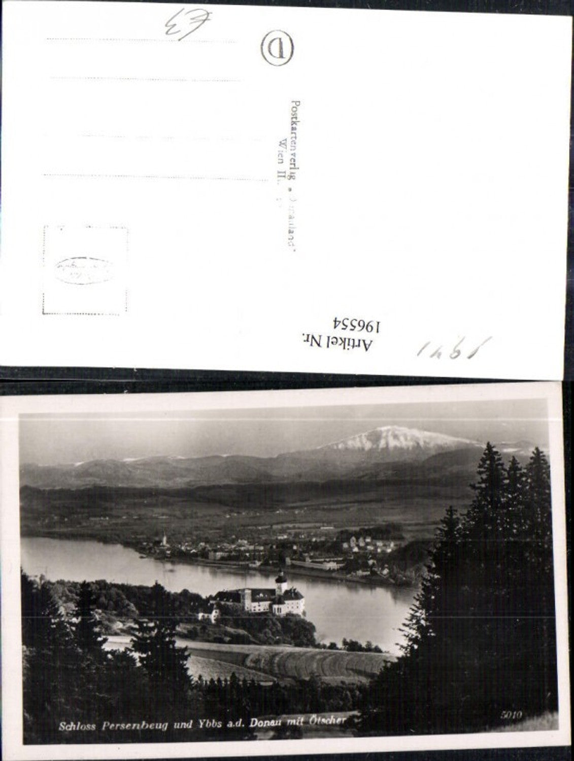 196554,Schloss Persenbeug u. Ybbs a. d. Donau m. Ötscher Totale