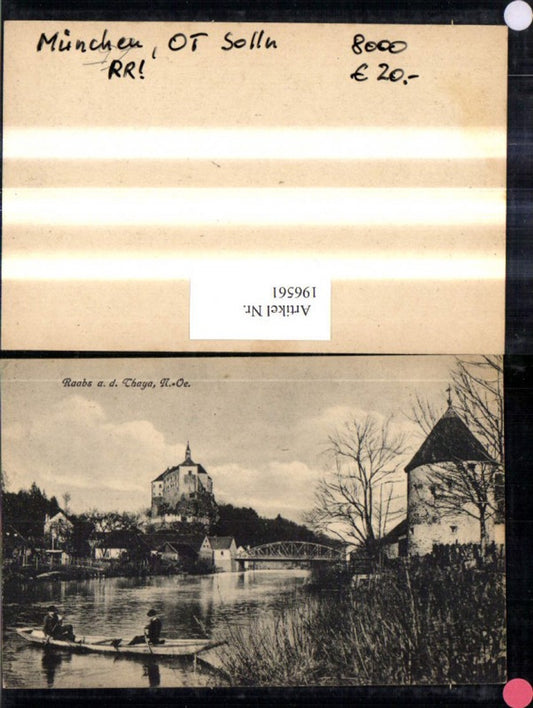 196561,Raabs a. d. Thaya Burg Schloss Brücke Ruderboot Boot