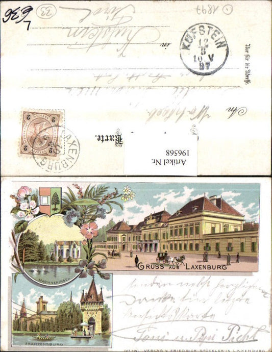 196568,Litho AK Gruß aus Laxenburg Marianeninsel Franzensburg Mehrbildkarte