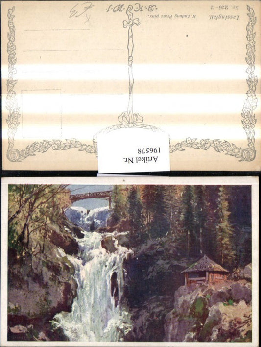 196578,Künstler AK Ludwig Prinz Lassingfall b. Mitterbach am Erlaufsee Wasserfall