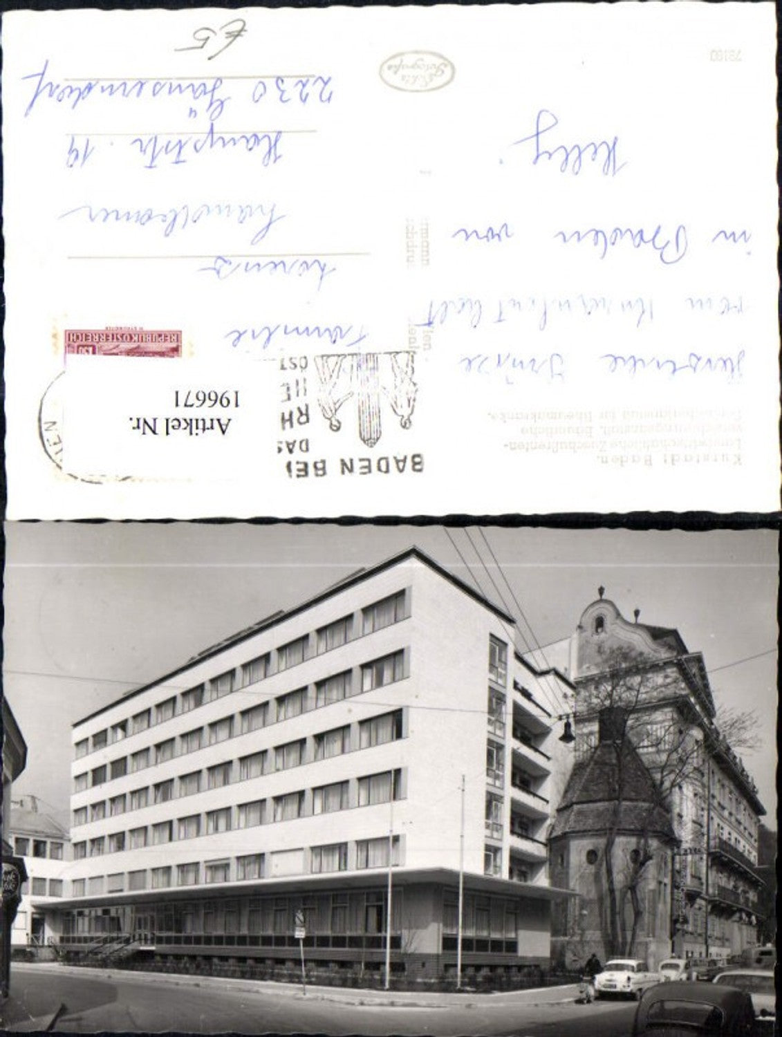 196671,Baden b. Wien Landwirtschaftliche Versicherungsanstalt Bauern Sonderheilanstalt f. Rheumakranke