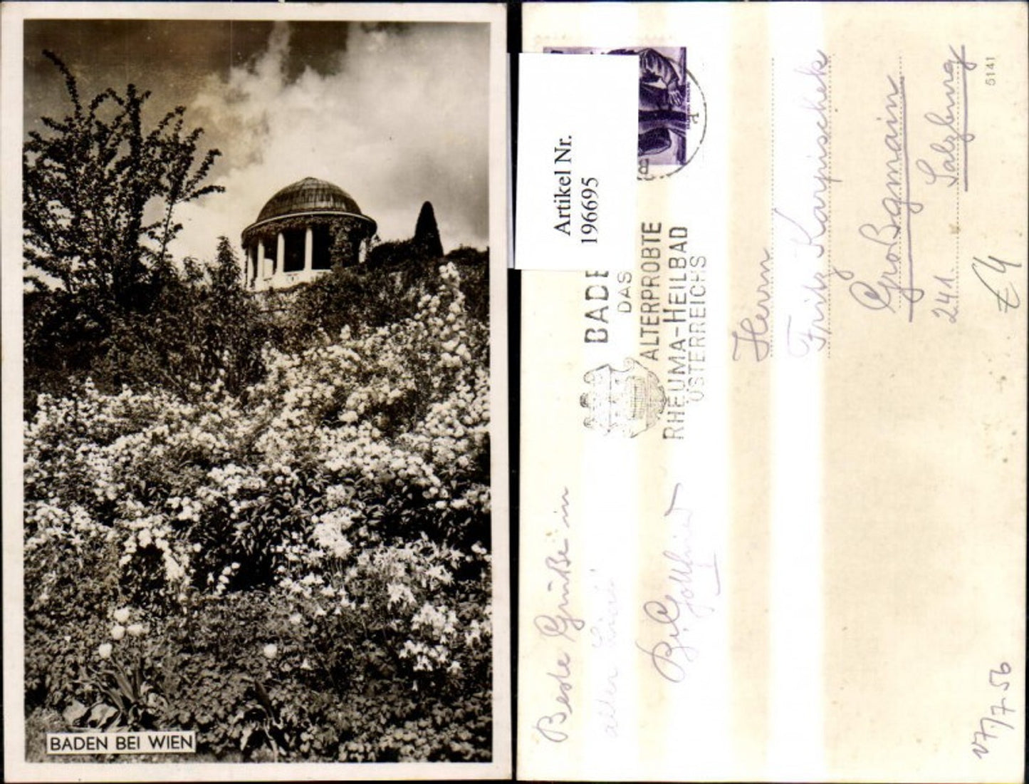 196695,Baden b. Wien Ansicht a. Kurpark