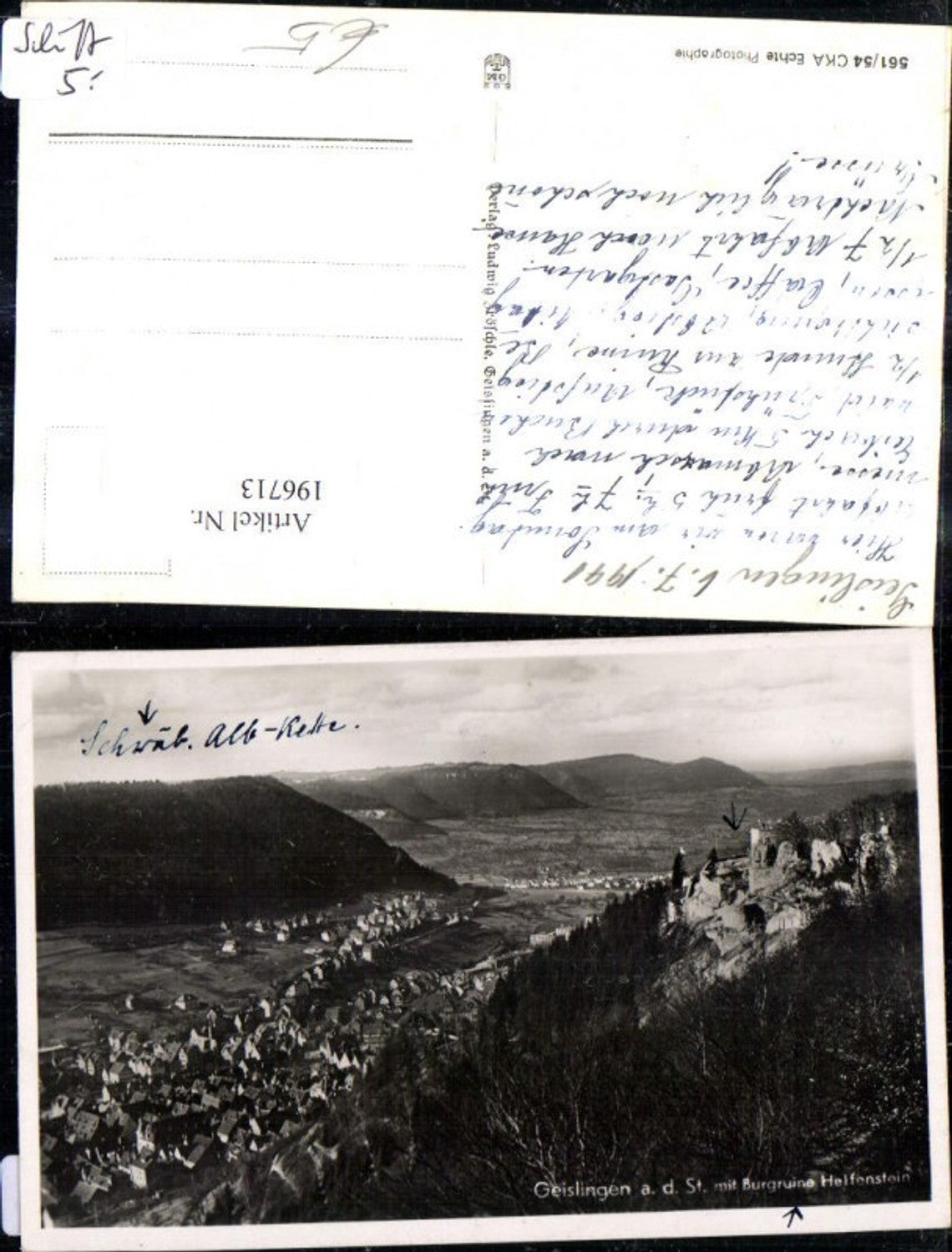196713,Geislingen a. d. Steige Burgruine Helfenstein Foto Ak
