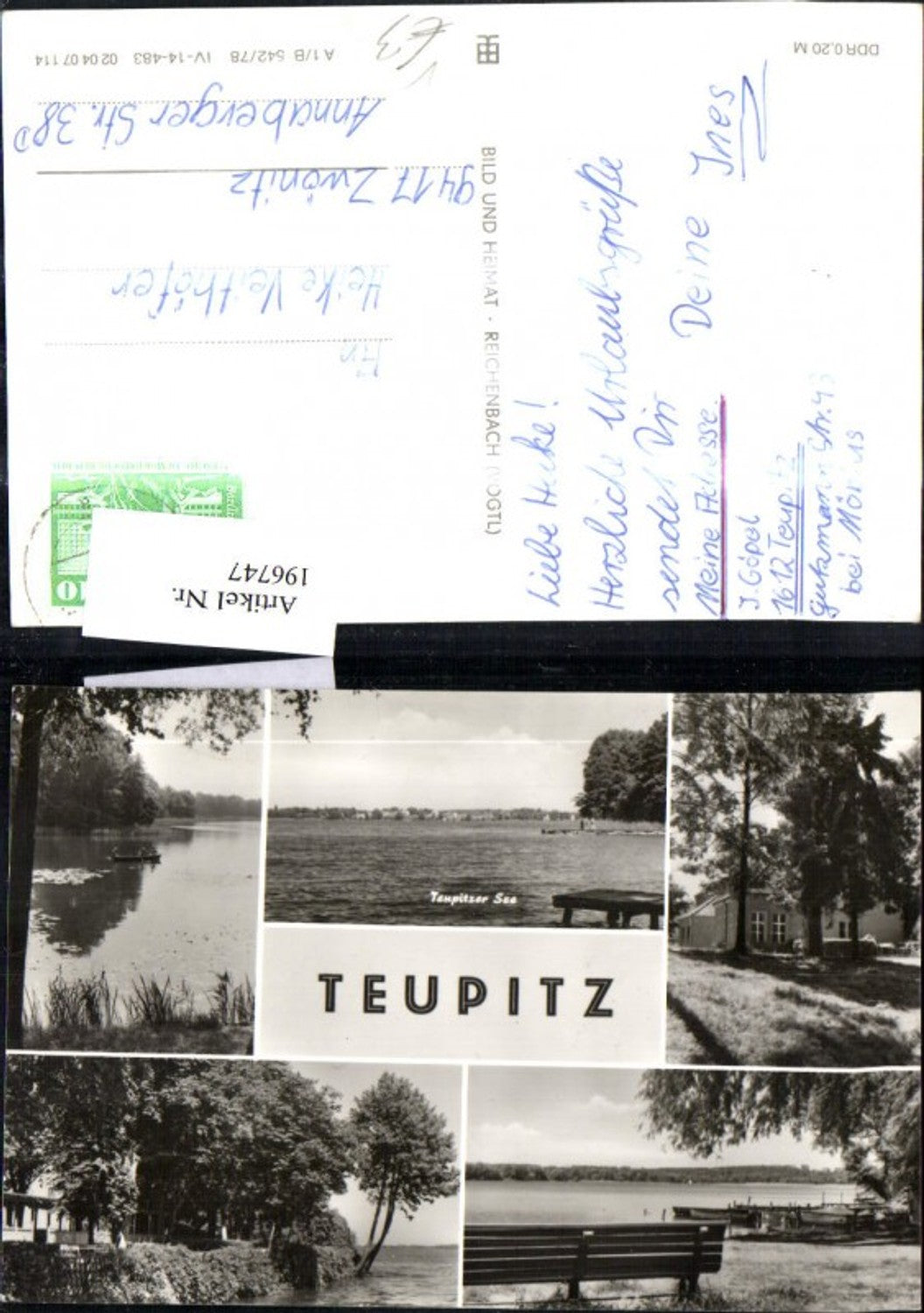 196747,Teupitz Mehrbild Ak Teupitzer See pub VEB