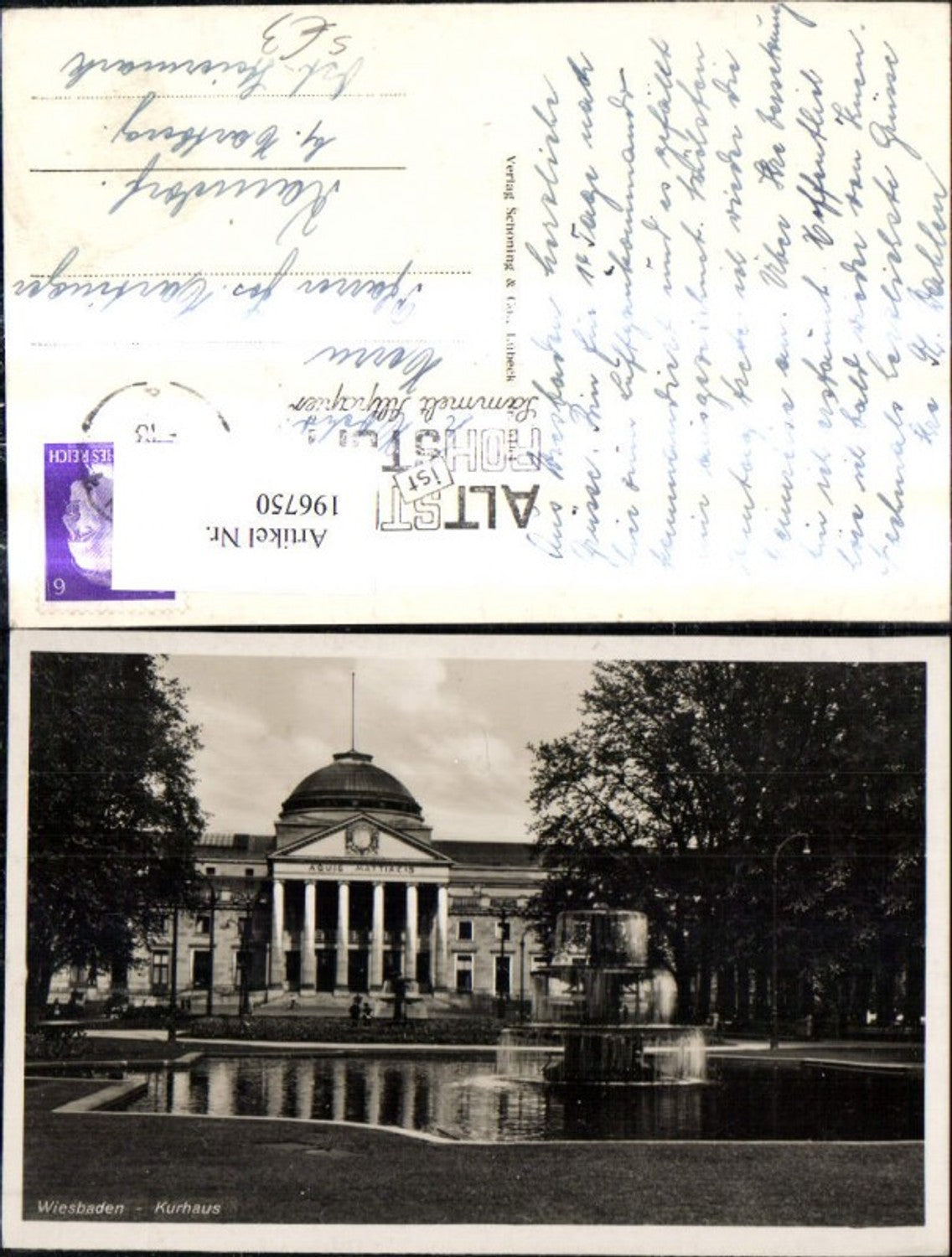 196750,Wiesbaden Kurhaus Stempel Altstoff ist Rohstoff Sammelt Altpapier