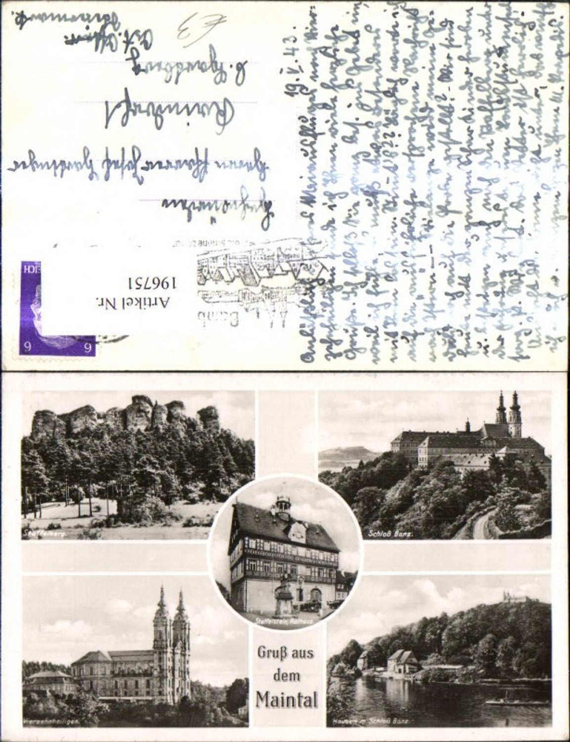 196751,Maintal Mehrbild Ak Staffelberg Schloß Banz Hausen m. Schloß Banz