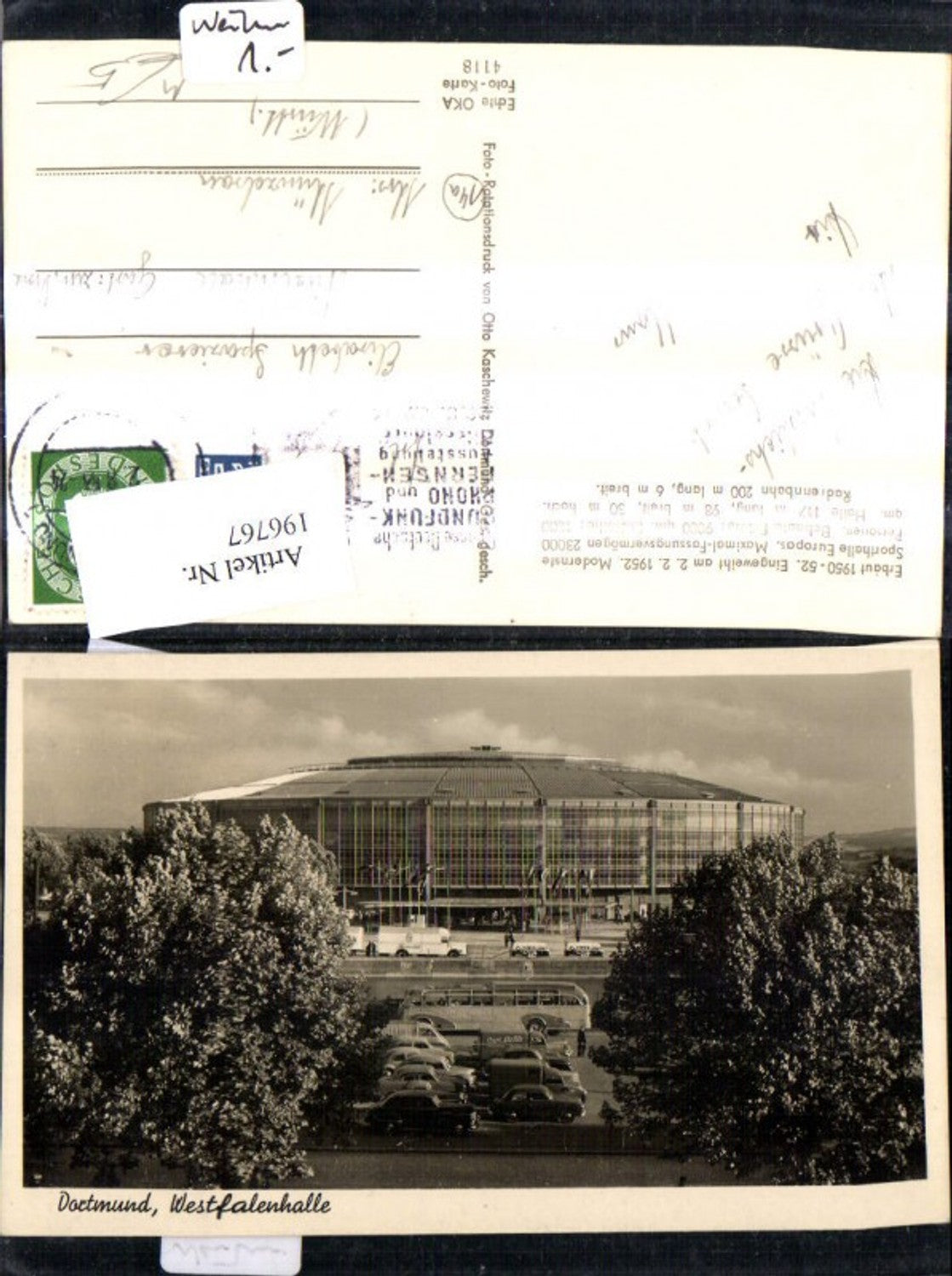 196767,Dortmund Westfalenhalle Ansicht m. Auto Bus Autobus