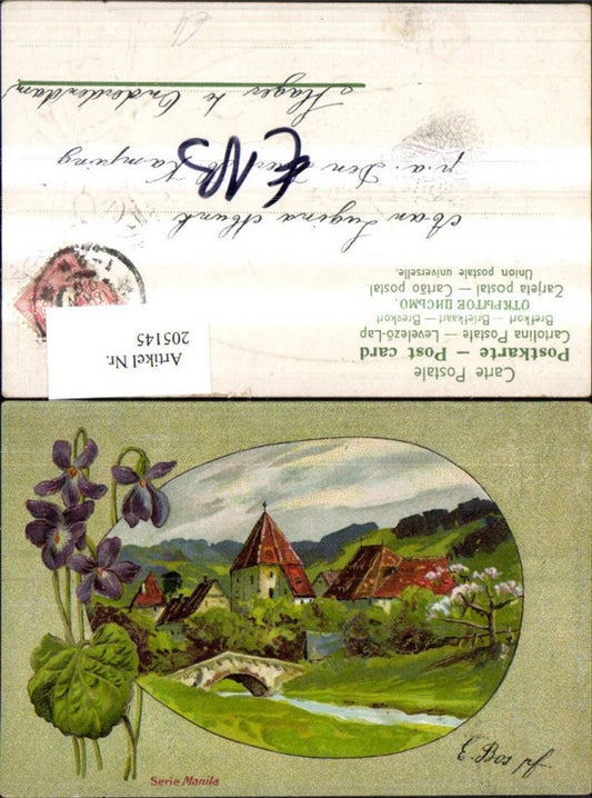 205145, Embosser Ak Landscape Village Passepartout with Flowers