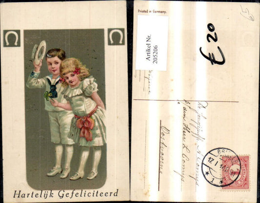 205206,Embossed Ak Boy with Sailor Suit Hat Girl Dress Congratulations