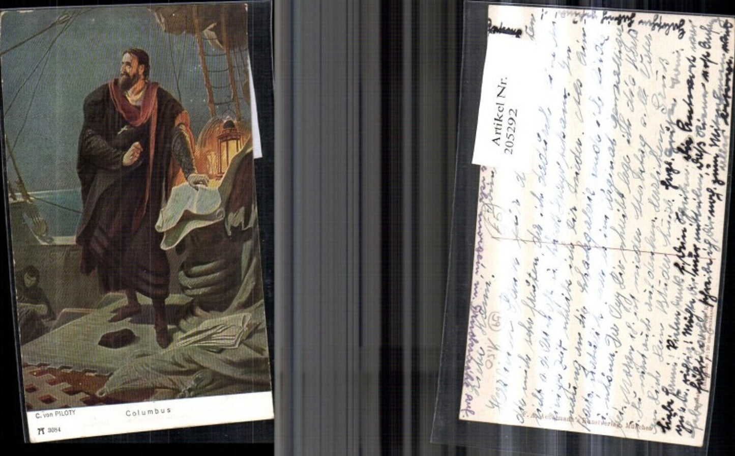 205292,Künstler Ak C. von Piloty Columbus a. Schiff