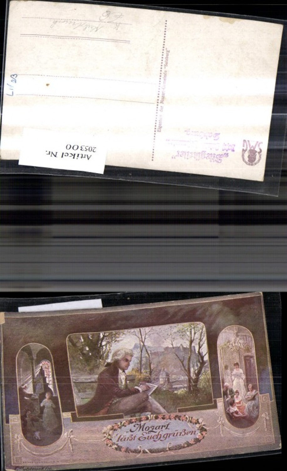 205300,Künstler Ak F. Kulstrunk Komponist Mozart läßt Euch grüßen
