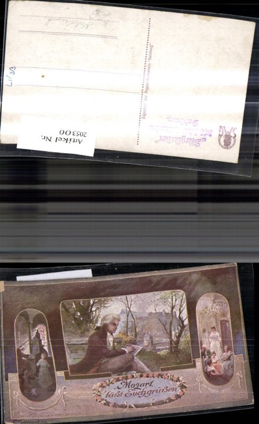 205300,Künstler Ak F. Kulstrunk Komponist Mozart läßt Euch grüßen