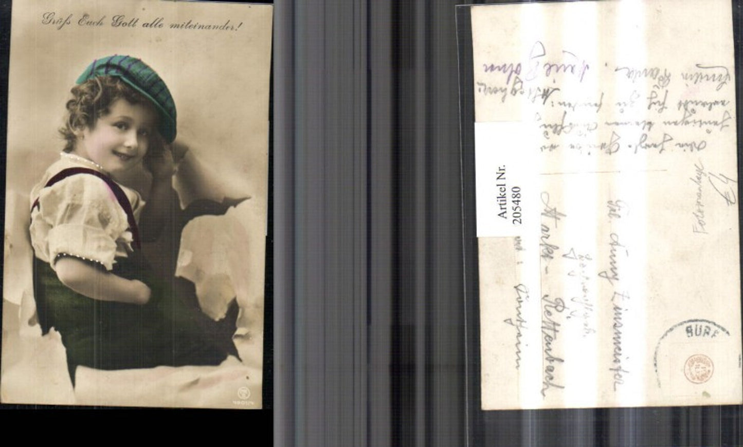 205480,Kind m. Hut Portrait Fotomontage