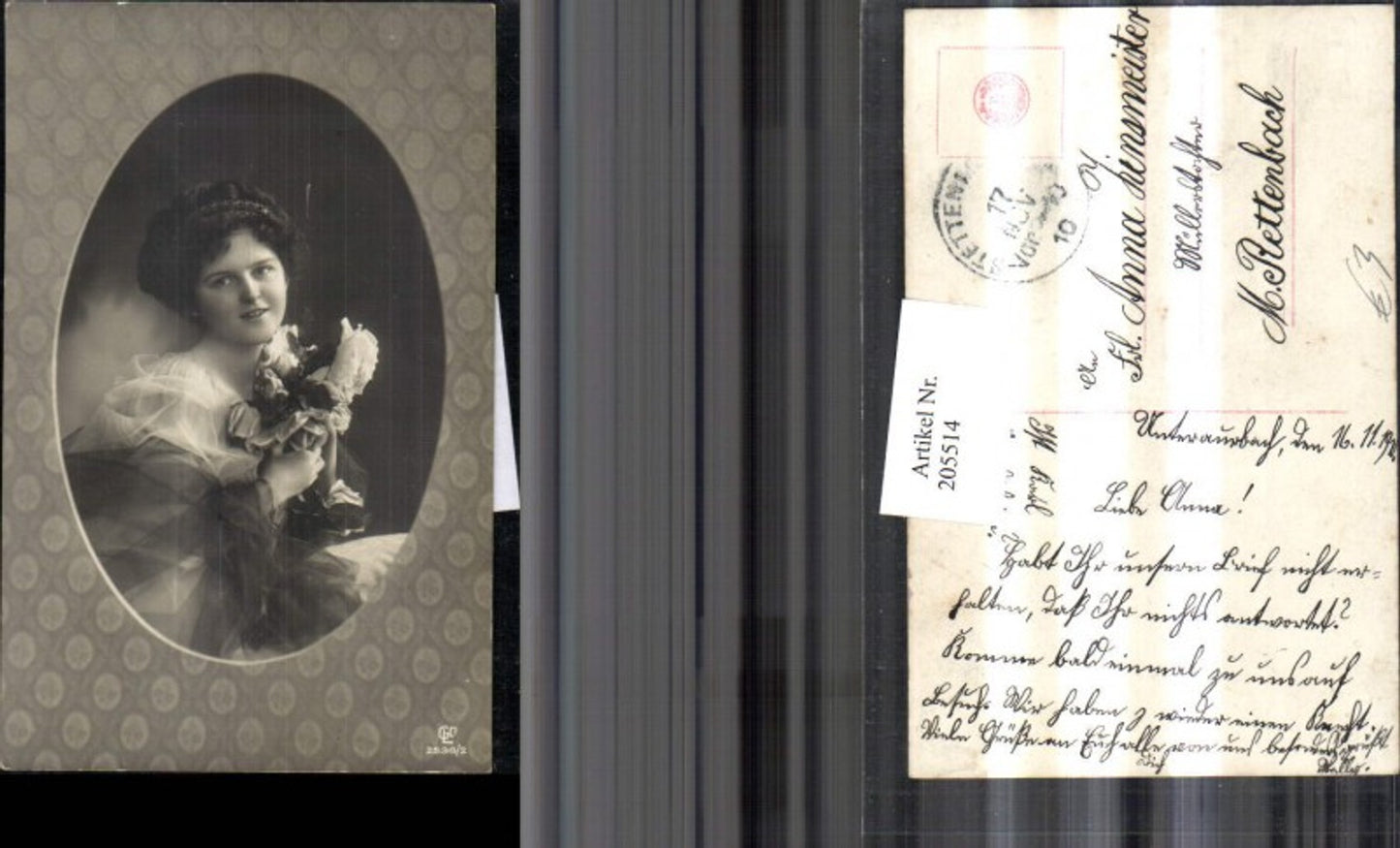 205514, Woman with bouquet of flowers, flower portrait