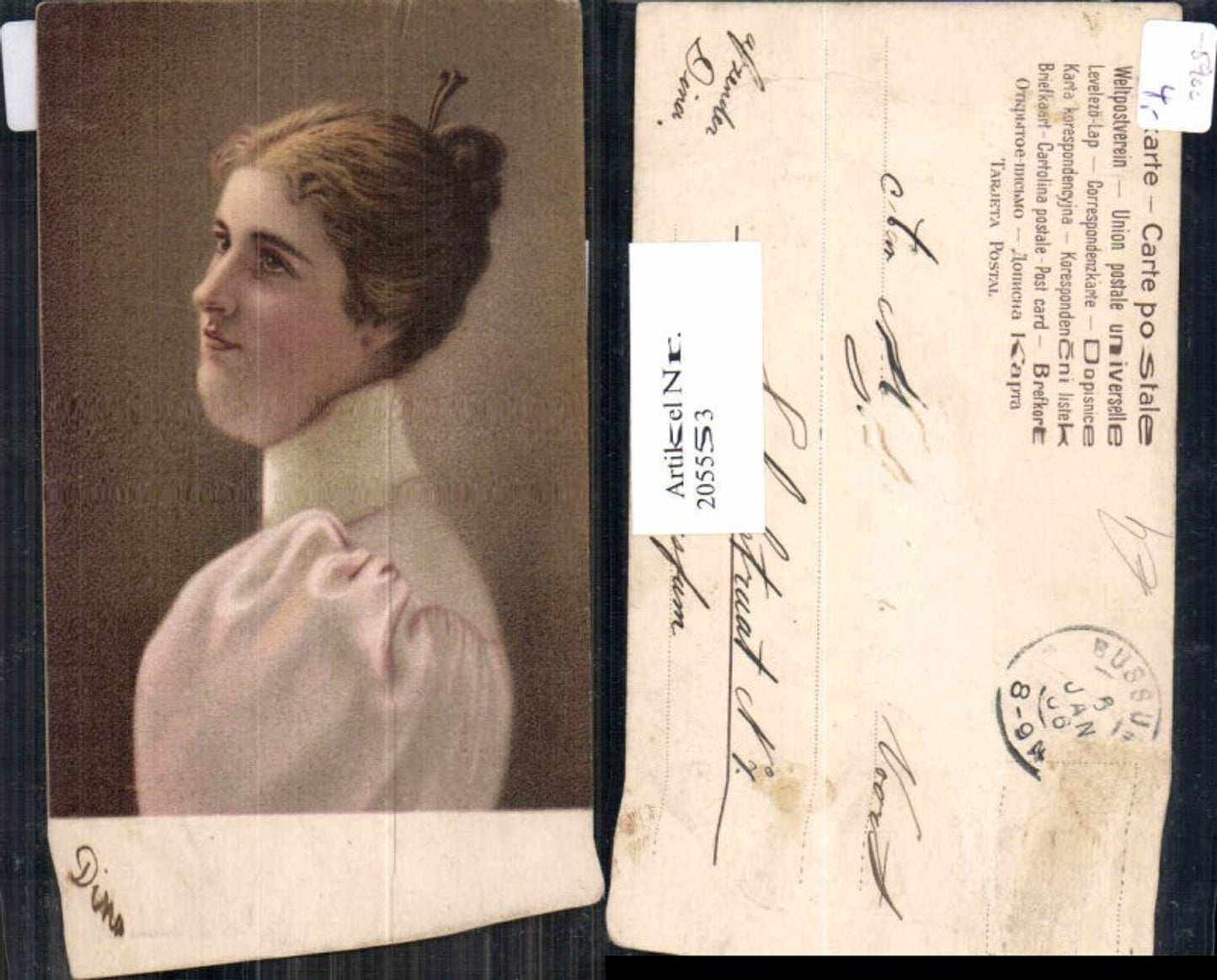 205553,Künstler AK Frau Portrait